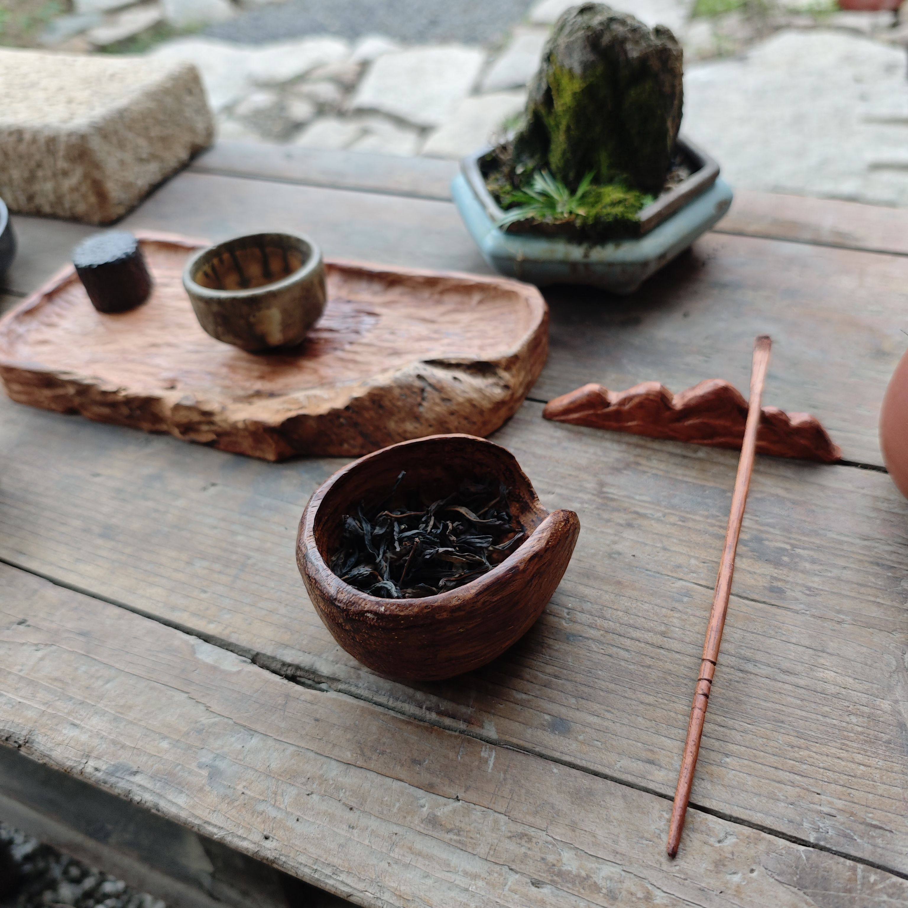 手工木器茶则茶器姹寂风茶具菠萝格实木禅意茶道赏茶器皿木作泡茶