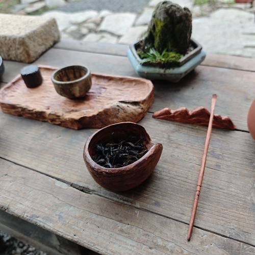 手工木器茶则茶器姹寂风茶具菠萝格实木禅意茶道赏茶器皿木作泡茶