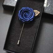 胸花男女花朵手工男士 原创设计西装 领花缎带玫瑰花衬衫 胸针口袋巾