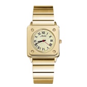 米莉莎新款 轻奢罗马百搭中古风方形复古 小金气质手表女士金色时尚