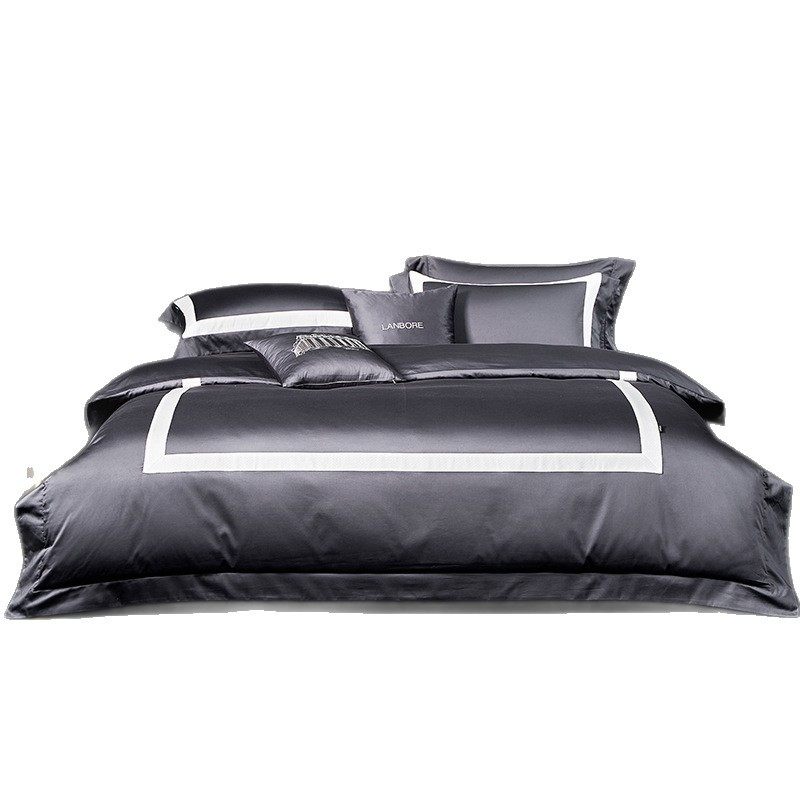 160支高奢尊贵暗夜乌木匹马棉四件套被套纯棉三件套床单全棉枕套,床上用品,床品套件/四件套/多件套,淘宝优惠券,粉丝福利购,淘宝优惠卷