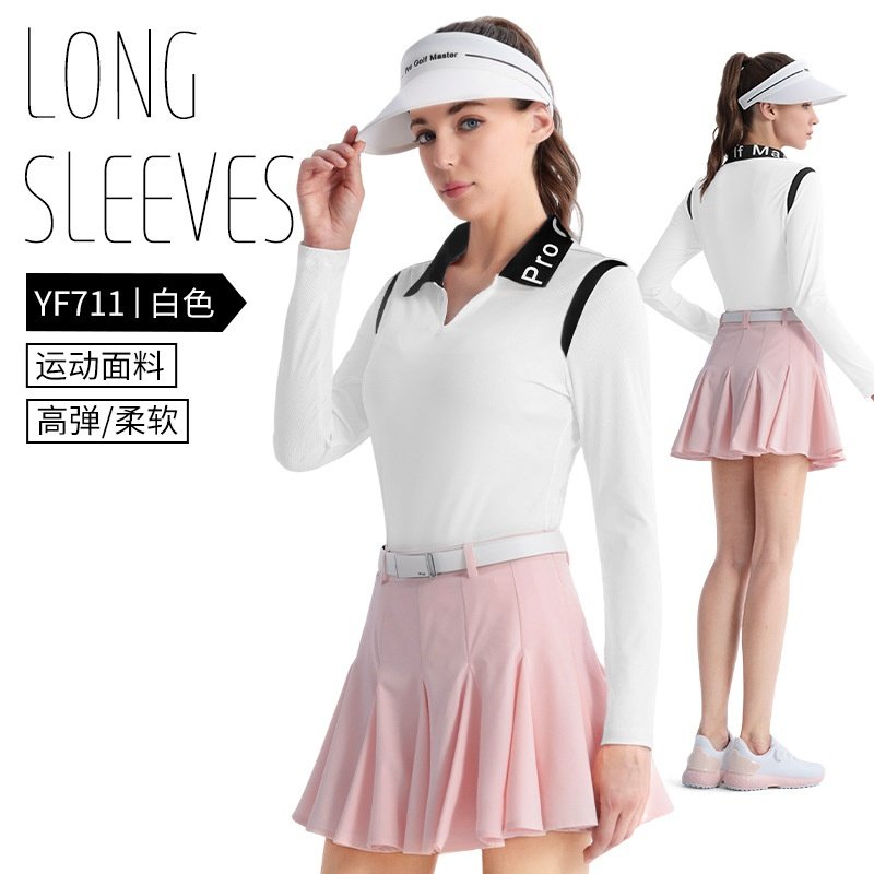PGM高尔夫服装女装夏季长袖T恤POLO衫上衣A字蓬蓬短裙运动套装,运动服/休闲服装,高尔夫球服,淘宝优惠券,粉丝福利购,淘宝优惠卷