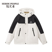 冬季 保暖羽绒白鸭绒连帽清仓防泼水御寒户外轻便羽绒服加厚 情侣款