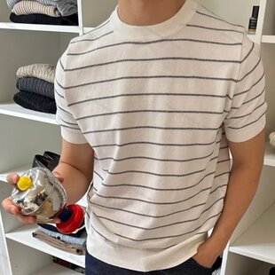 短袖t恤男夏季港风韩版潮流男百搭条纹上衣休闲情侣学生半袖体恤