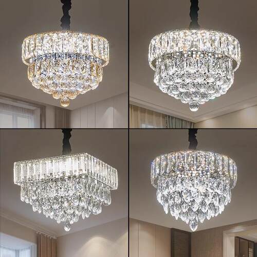 2026新款轻奢水晶吊灯现代简约餐厅吧台卧室阳台过道楼梯灯具中山