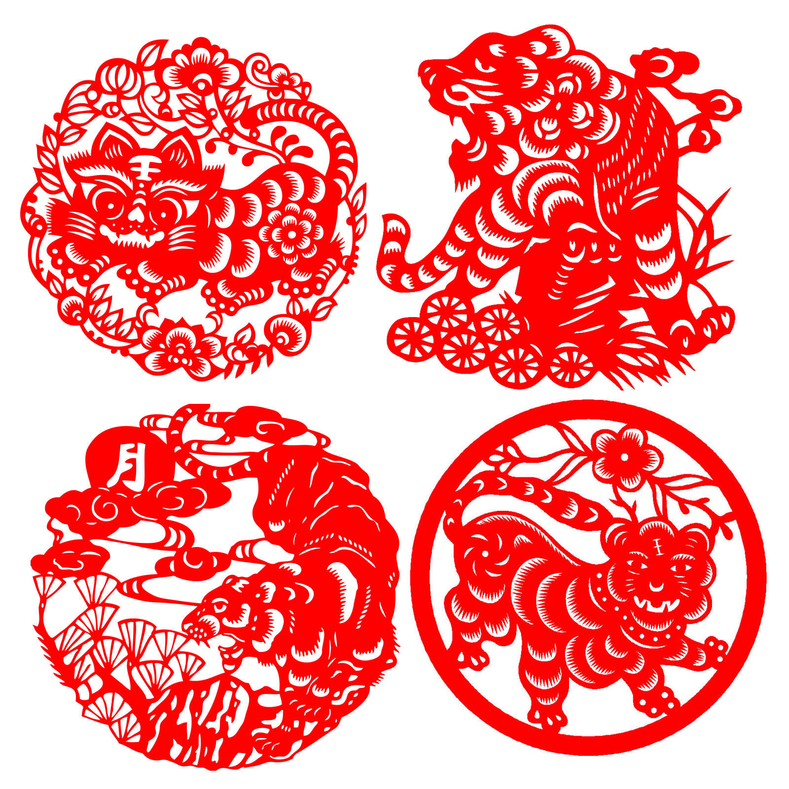 卡通老虎剪纸窗花,卡通老虎剪纸(第7页)_大山谷图库