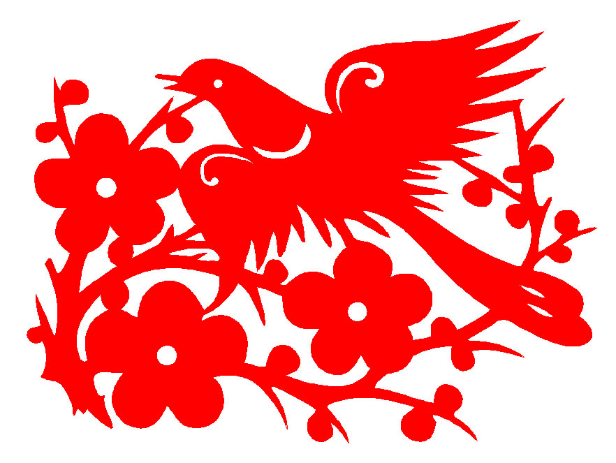 dw42喜上眉梢剪纸花鸟剪纸装饰画传统中国风窗花镂空刻纸剪纸成品