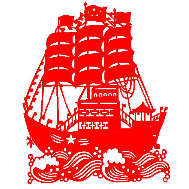 am71一帆风顺爱国剪纸作业教室墙贴画刻纸刻画建党节爱党剪纸成品