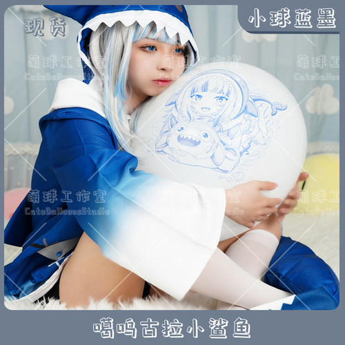 小球噶呜古拉小鲨鱼动漫气球可爱