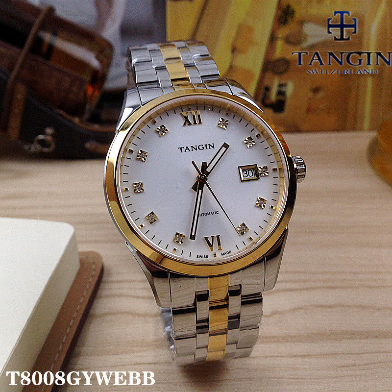 瑞士tangin天珺手表商务日历男士