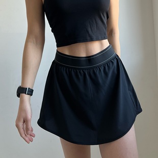 芳哥 25年时尚百搭黑色网球运动跑步健身训练瑜伽防走光裙裤