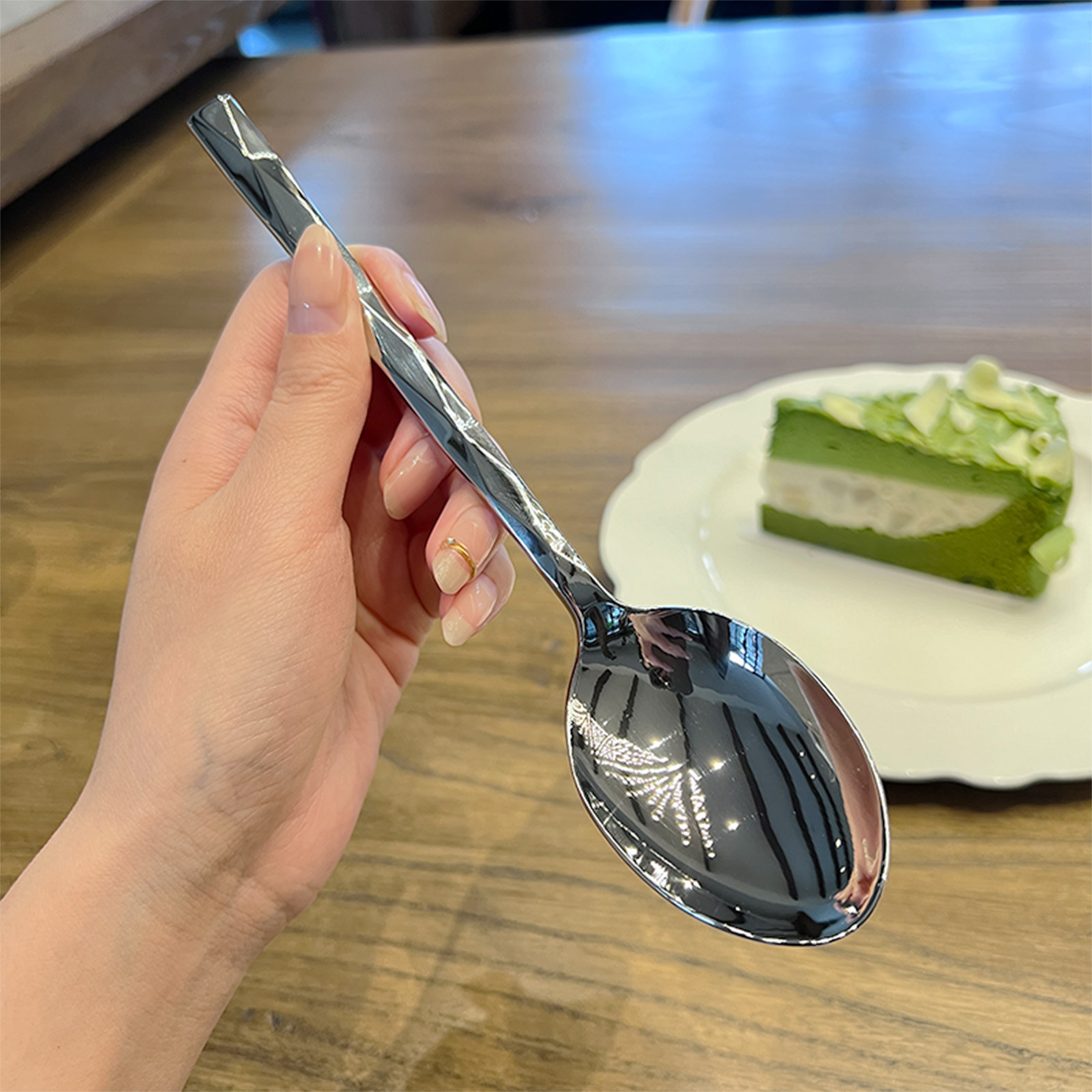【这勺子也太哇塞了】精致餐具吃饭！18/10不锈钢钻石切面主餐勺