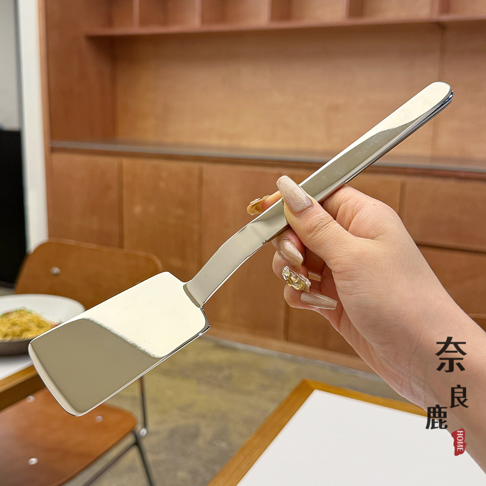 *老板娘自用*Ck18/10不锈钢方头小煎铲加厚煎蛋牛排铲饼干披萨铲