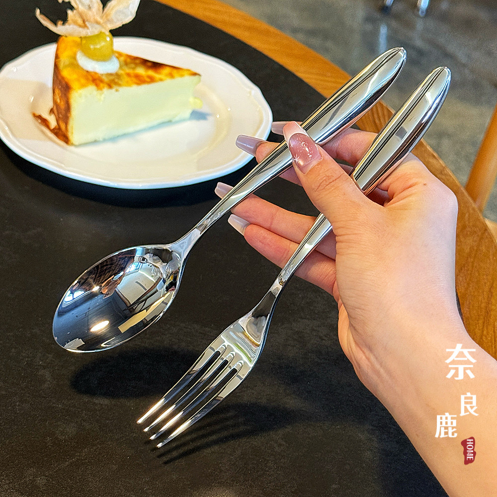 出口外贸订单！开拓者18/10不锈钢西餐叉勺子加厚大号勺叉套装