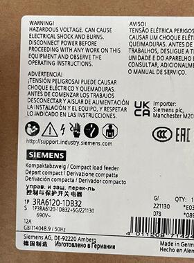 3RA6120-1DB32 紧凑型负荷馈线 控制与保护开关电器议价维修