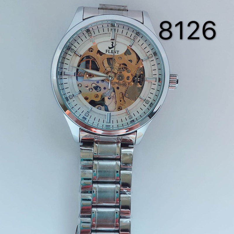 士机械腕表钢带商务全自动机械手表飞浪达8126新款时尚flent男