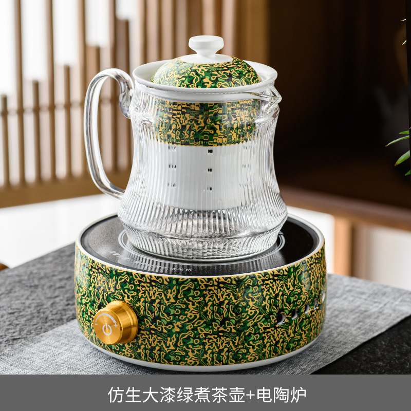 玻璃煮茶电陶炉功夫茶具家用茶桌茶台泡茶壶煮茶烧水壶礼品陶瓷