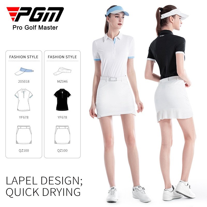 PGM 高尔夫服装女装包臀短裙子短袖上衣运动春季T恤POLO衫V领,运动服/休闲服装,高尔夫球服,淘宝优惠券,粉丝福利购,淘宝优惠卷