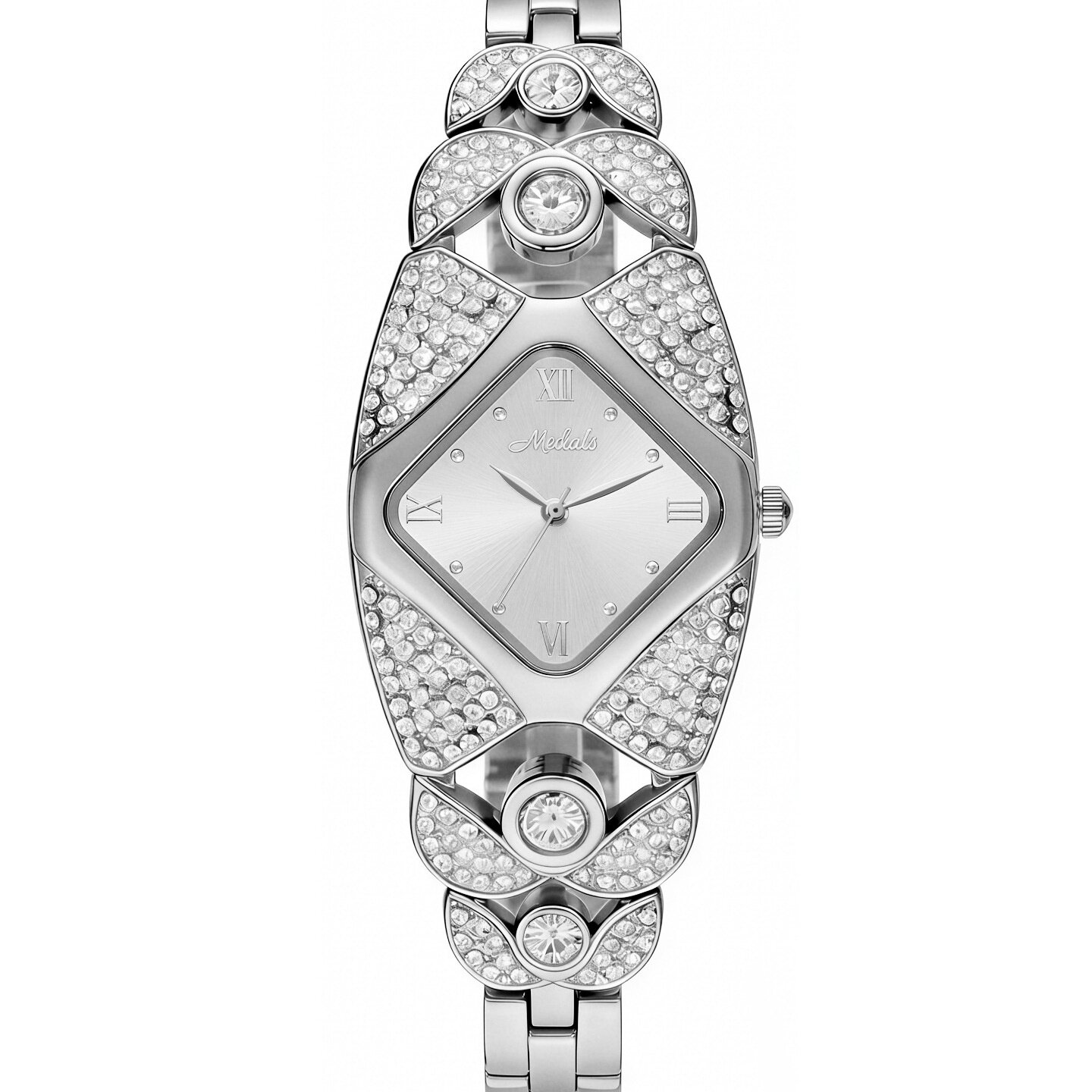 米莉莎轻奢满钻手表小众个性满天星气质镂空手镯式异形女士手表