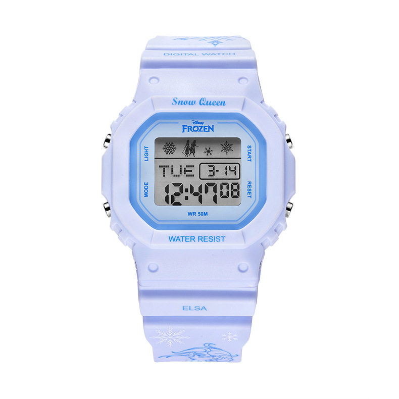 防水夜光儿童运动电子表199冰雪奇缘时尚小方块disney/迪士尼