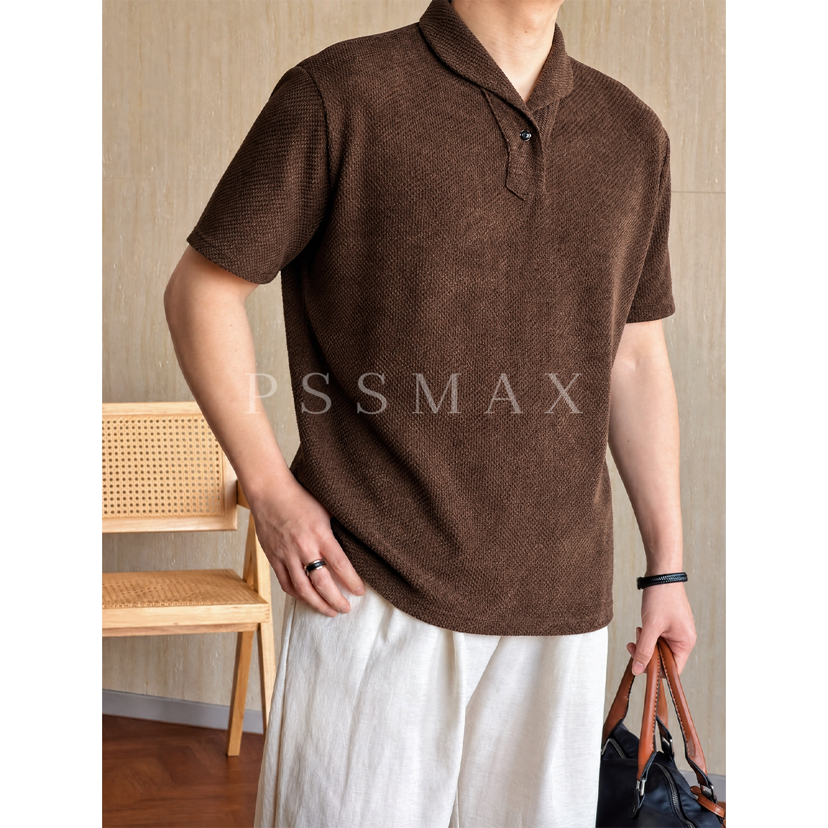 PSSMAX新款现货针织翻领短袖男款图片