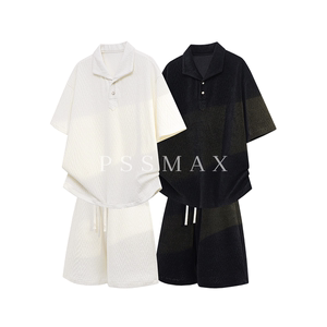 PSSMAX夏季宽松休闲短裤短袖T恤