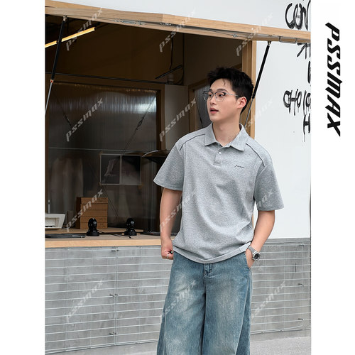 胖俗俗PSSMAX大码翻领短袖T恤男