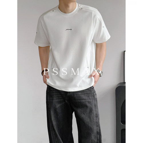 PSSMAX新款宽松休闲短袖T恤男