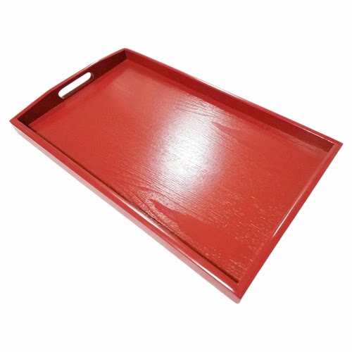 红色木质托盘婚礼喜庆敬茶酒盘