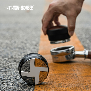 MHW 轰炸机CD布粉器木盖 51/53/58mm压粉锤 意式咖啡机压粉器套装