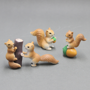包邮 微景观可爱小松鼠仿真迷你动物桌面摆件蛋糕装 饰pvc公仔19元