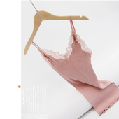 飞岛国BI收单品 真丝棉坑条吊带桑蚕丝背心显瘦内搭V领女士打底衫