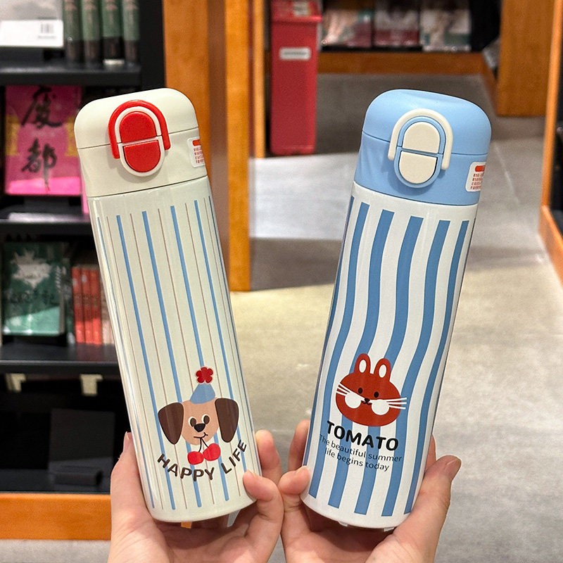 新款可爱保温杯男女生高颜值不锈钢便携小学生儿童水杯吸管杯刻字
