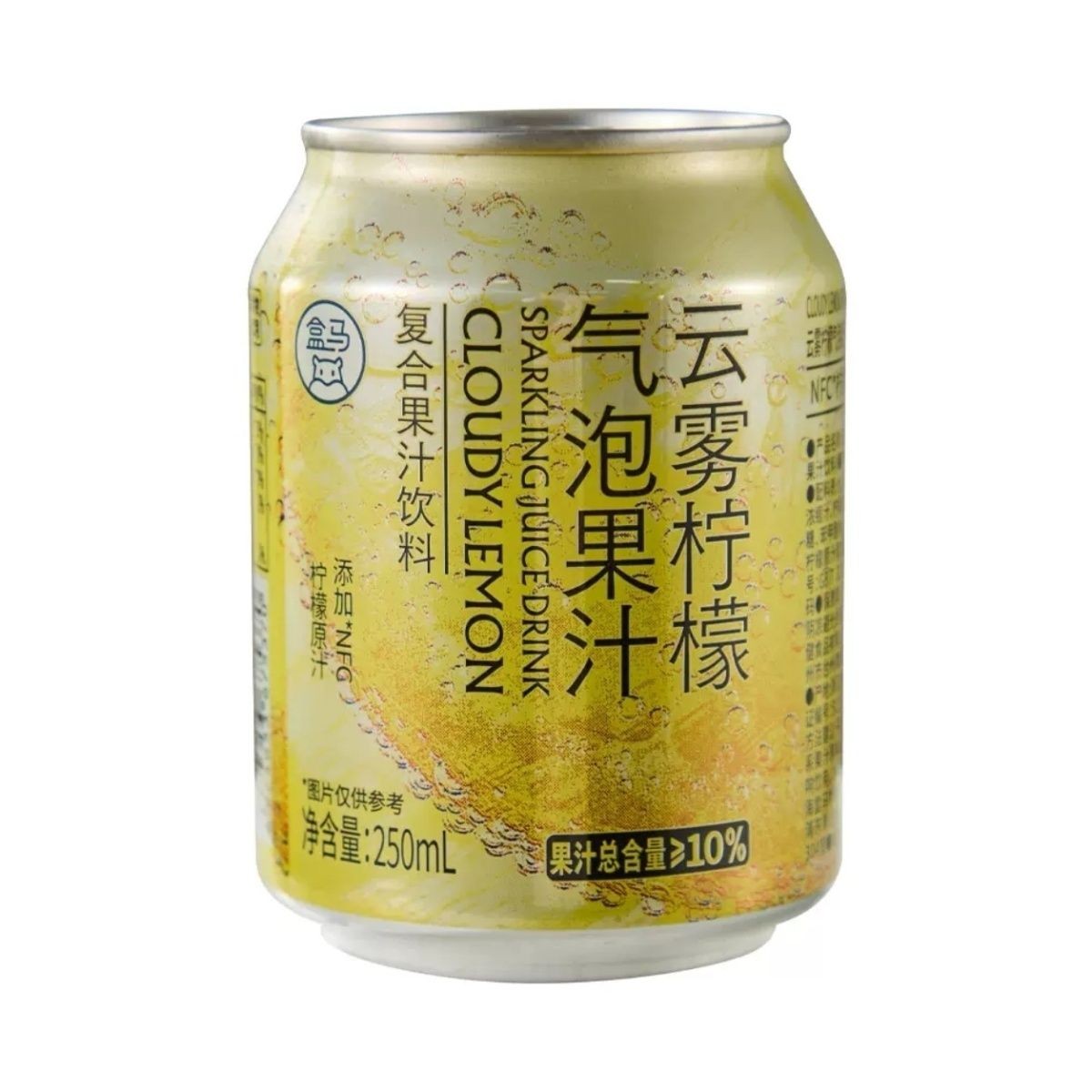 盒马代购云雾柠檬气泡果汁250ML果汁饮品浆饮料开瓶即饮果汁迷你