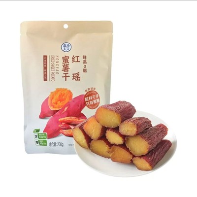 盒马代购鲜蒸0脂红瑶蜜薯干200G富含膳食纤维带皮红薯休闲零食
