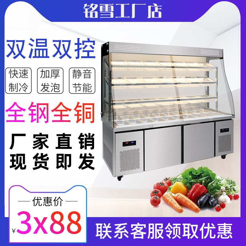 铭雪麻辣烫展示柜冷藏保鲜冒菜串串烧烤点菜柜立式冷冻商用风幕柜