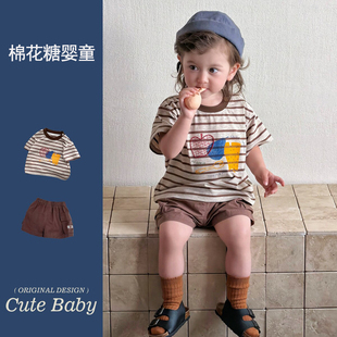 儿童帅气夏季新品童装2026夏男童宽松上衣1男孩短袖t恤裤子两件套