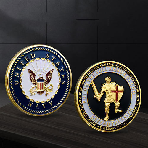 上帝铠甲勇士战士镀金纪念币 精美魔术硬币金币骑士纪念章