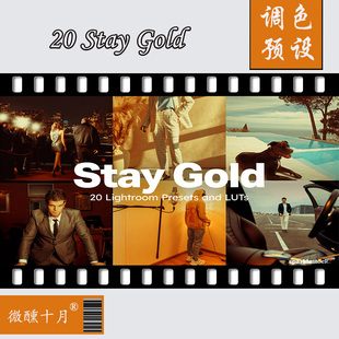 20 Stay Gold温暖金色色调黄金时段摄影人像旅拍LUT+LR调色预设