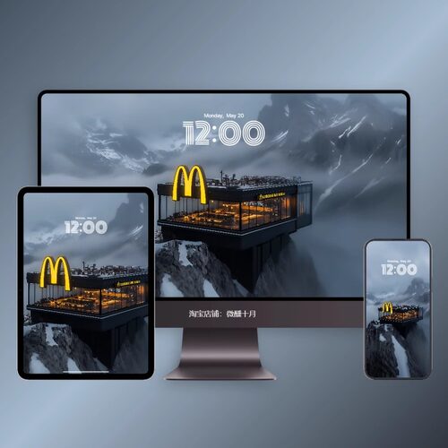 极地餐厅麦当劳风景麦门高清苹果手机ipad平板mac电脑折叠屏壁纸