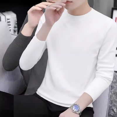 纯色简约毛衣男圆领线衣