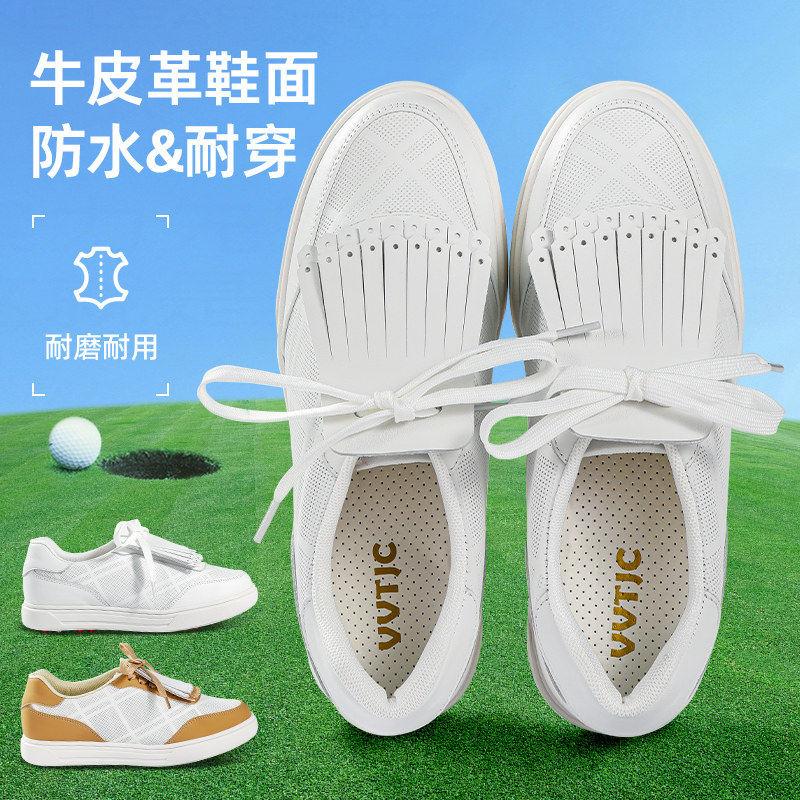 韩国出口高尔夫球鞋子女鞋时尚流苏运动鞋百搭防滑 真皮超纤透气