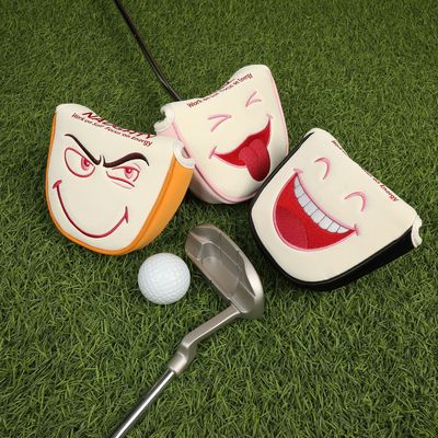 高尔夫推杆套半圆形笑脸杆头套