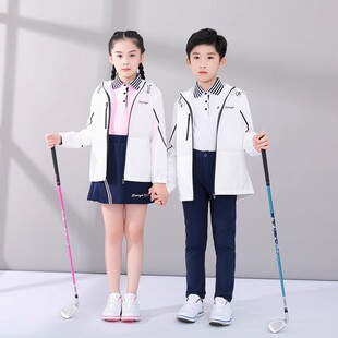 高尔夫球服装秋冬男女儿童长袖风衣外套连帽防风防水保暖运动上衣