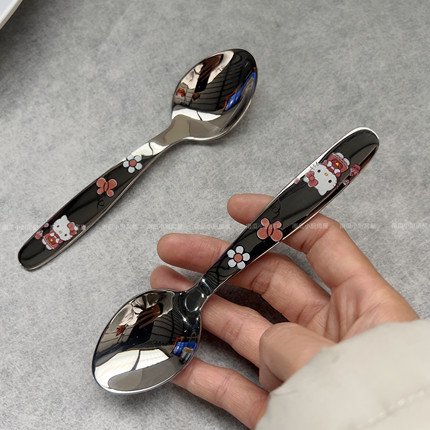 HelloKitty卡通不锈钢西餐勺可爱少女心餐具小勺子