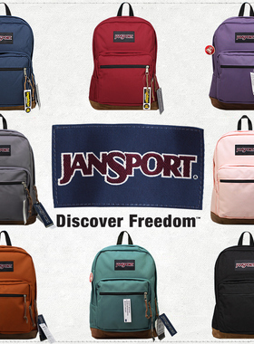 JanSport杰斯伯双肩包暮光鬼怪男女同款皮革底学生书包TYP7 4QVA