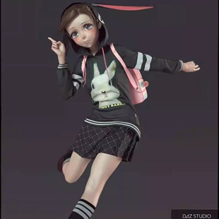 DAZ资源 Sakura 仅服装 for 休闲装 Outfit Bunny dForce