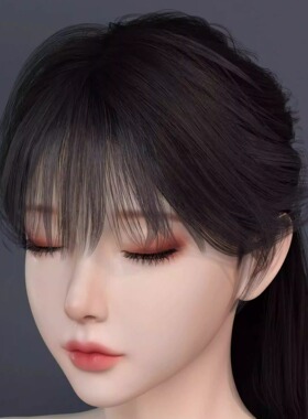 DAZ资源Noki Half-Up Bun with Bangs for G9 中长发 (仅发型) IM