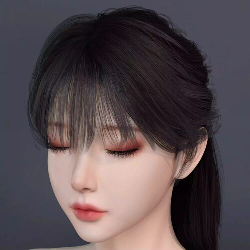 DAZ资源Noki Half-Up Bun with Bangs for G9 中长发 (仅发型) IM