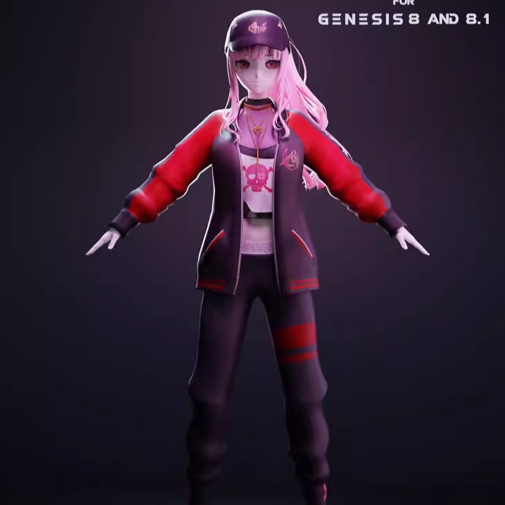 DAZ资源 Mori Calliope For G8,G8.1 卡通少女 含体型,发型,服装
